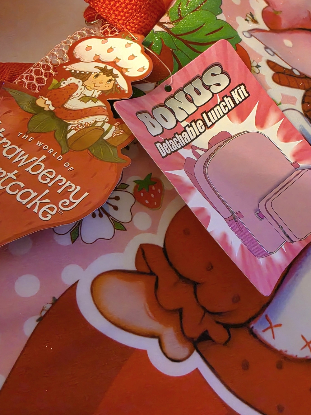 NWT - Strawberry Shortcake Print 16" Backpack W/Lunch Bag -School, Daycare, Work - Picture 3 of 9
